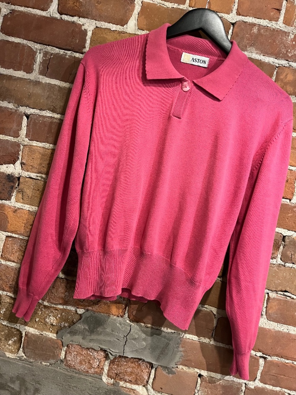 Vintage Aston Pink Knit Collared Sweater